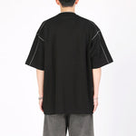 Topstitched Crew Neck Loose T-shirt