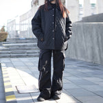 Retro Quilted Diamond Pattern Jacket
