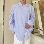 Statement Drawstring Lapel Long Sleeve Shirt
