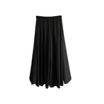 Women's Black High-Waisted Wide-Leg Skirt-Pants