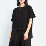 Loose Irregular Pleated Thin T-shirt