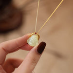 Buddha Stones 925 Sterling Silver Natural Hetian Jade Laughing Buddha Abundance Chain Necklace Pendant