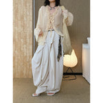 Women's Boho Flowy Draped Loose Harem Pants