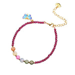 Buddha Stones Garnet Tourmaline Butterfly Protection Bracelet Anklet
