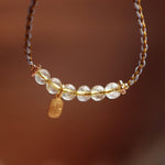 Buddha Stones 925 Sterling Silver Natural Jade Gourd Rutilated Quartz Fu Character Luck Braid Bracelet