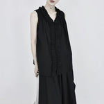 Loose-fitting Sleeveless Ruffled Shirt Vest