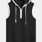 Contrast Waffle Half Open Hooded Vest