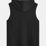 Contrast Waffle Half Open Hooded Vest