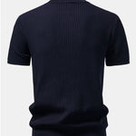 Ribbed Mock Neck Knitted Sweater T-Shirt