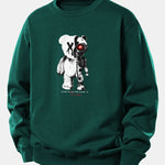 Robot Bear Print Relax Fit Sweatshirt