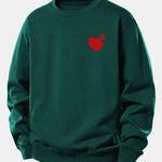 Heart Puzzle Print Relax Fit Sweatshirt