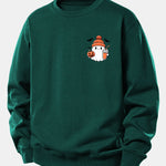 Halloween Ghost Pumpkin Print Relax Fit Sweatshirt