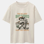 Cowboy Cat Print Drop Shoulder Oversize T-Shirt
