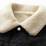 Teddy Lined Tie Dye Corduroy Pocket Button Up Jacket