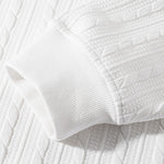 Relax Fit Twist Jacquard Crew Neck Sweatshirt & Twisted Jacquard Straight Leg Pants