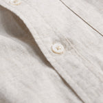Long Sleeve Linen Cotton Stand Collar Shirt With Pocket