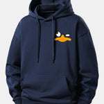 Emoji Duck Print Relax Fit Hoodie