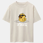 Yellow Duck With Sunglasses Print Drop Shoulder Oversize T-Shirt