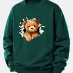 Bear Breaking Through The Wall Print Relax Fit Sweatshirt