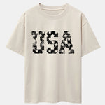 USA Print Drop Shoulder Oversize T-Shirt