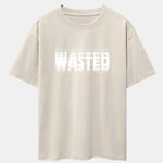 Wasted Print Drop Shoulder Oversize T-Shirt