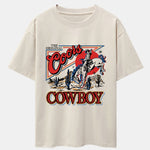 Western Cowboy Print Drop Shoulder Oversize T-Shirt
