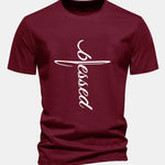 Regular Fit Blessed Print Cotton T-Shirt