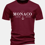 Regular Fit Monaco Slogan Cotton T-Shirt
