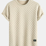 Checkerboard Jacquard  Arc Hem T-Shirt