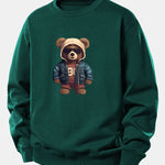 Bear In Leather Jacket Print Relax Fit Sweatshirt