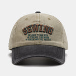 Sewing Slogan Embroidery Washed Baseball Cap