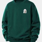 Ghost Drinking Coffee Print Relax Fit Sweatshirt