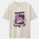 Tokyo Speed Car Print Drop Shoulder Oversize T-Shirt