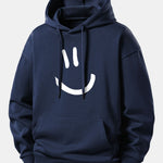 Smiley Face Print Relax Fit Hoodie