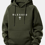 Blessed Print Drawstring Hoodie