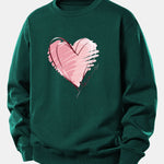 Doodle Heart Print Relax Fit Sweatshirt