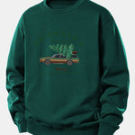 Car Christmas Tree Print Relax Fit Sweatshirt