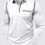 Men's lapel half-button long-sleeved Polo