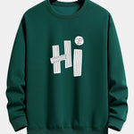 Hi Slogan Lines Print Relax Fit Sweatshirt