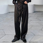 Silky Satin Shirt Trousers