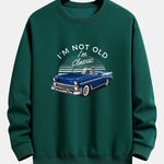 Car Slogan Print Relax Fit Sweatshirt