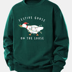 Christmas Goose Print Relax Fit Sweatshirt
