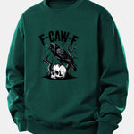 Crow Skull Print Relax Fit Sweatshirt