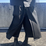Drawstring Loose Layered Wide-Leg Pants