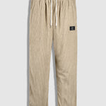 Men's textured plaid terry casual long-sleeved shirt and corduroy pants set