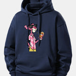 Vacation Pink Panther Print Relax Fit Hoodie