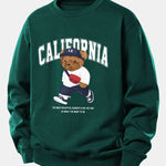 California Fashion Bear Print Relax Fit Sweatshirt