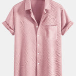 Striped Jacquard Button Up Shirt & Drawstring Shorts