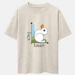 Rabbit Or Duck Optical Illusion Print Drop Shoulder Oversize T-Shirt