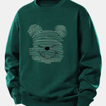 Polka Dot Bear Print Relax Fit Sweatshirt